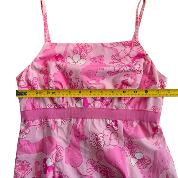 Lilly Pulitzer Vintage White Label Grrranium Panther Lion Cat Pink Dress Sz 0 XS - Picture 4 of 9